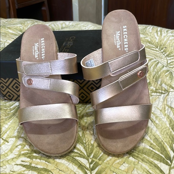 Skechers Shoes - Skechers Martha Stewart rose gold, espadrille, sandals